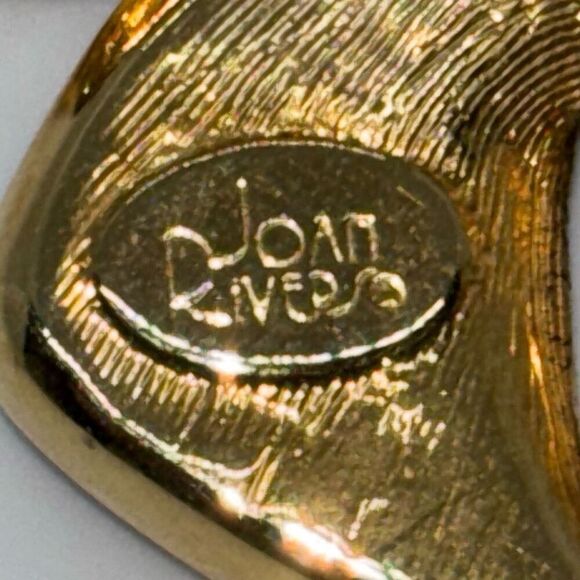 Joan Rivers Vintage brown ribbon bow amber resin crystals lucite brooch pin +box - Picture 8 of 9